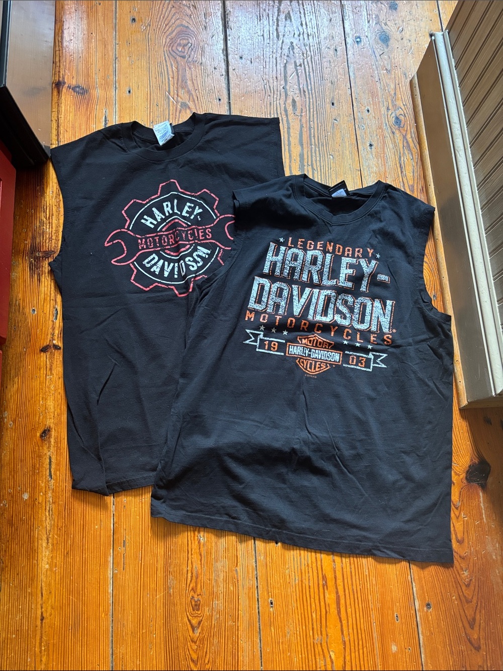 Harley-Davidson Black Men’s Sleeveless Graphic Tank Tops - Pair